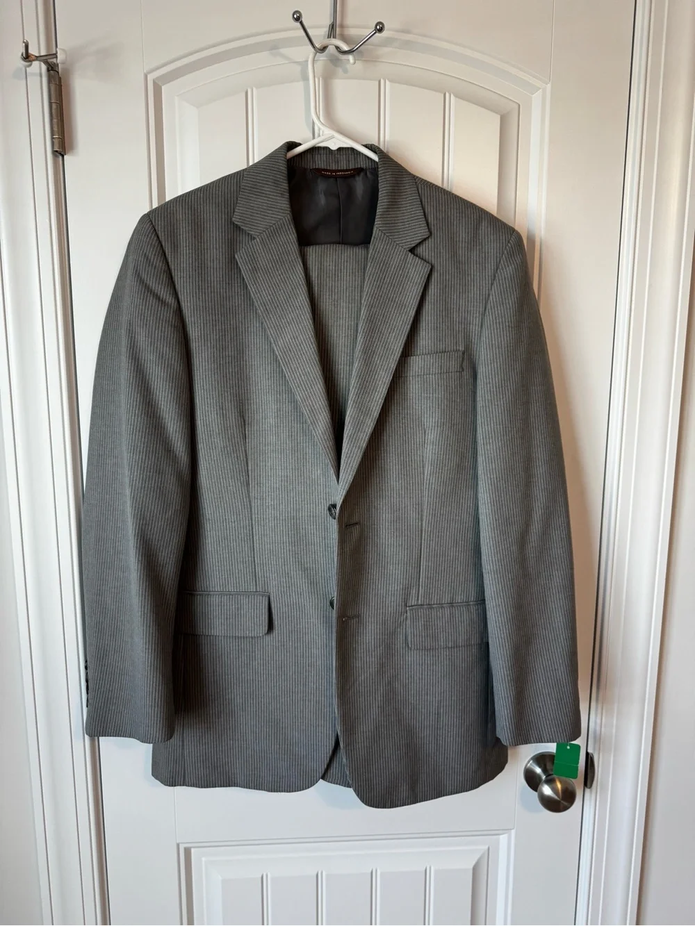 Merona Men's Gray Pinstripe Two-Piece Suit Jacket & Pants